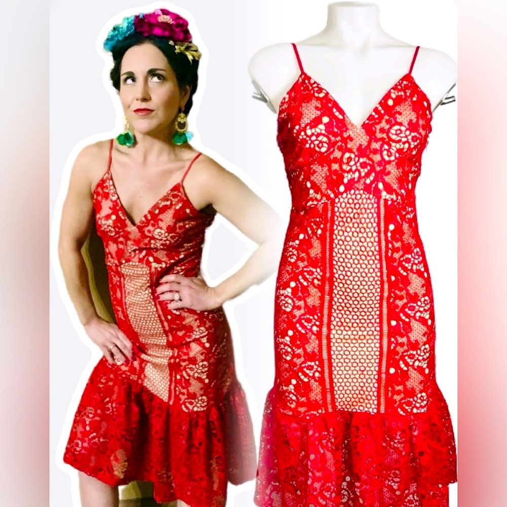 🔥HP🔥Red Lace Dress